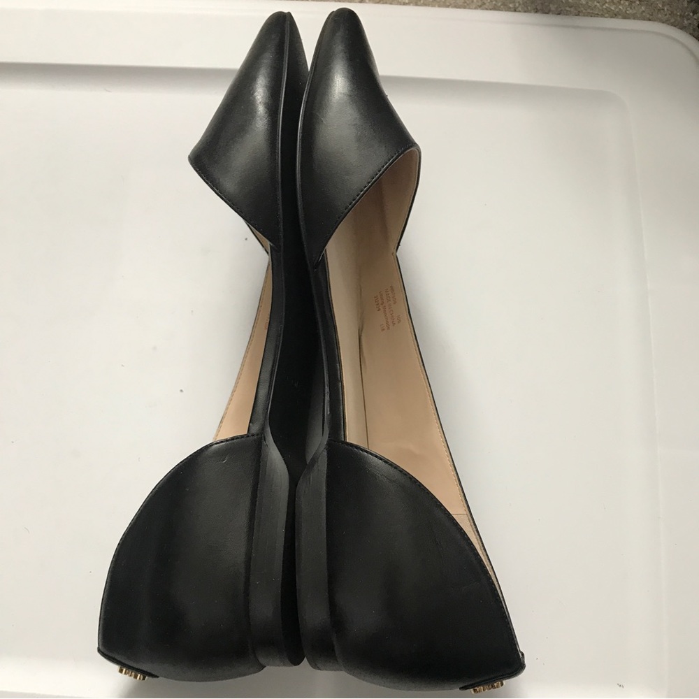Black Pointed-Toe D'Orsay Flats -  Women's Dress Shoes - Picture 5 of 8